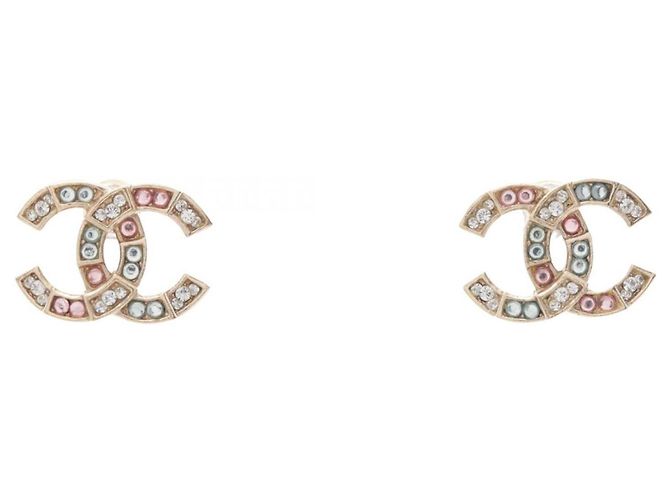 Pendientes de botón Chanel C20A Coco Mark