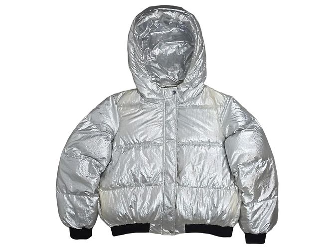 Magnífica chaqueta acolchada Maje plateada