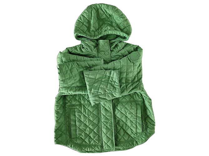 Hermès Plume Green Quilted Jacket with Hood