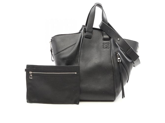 Sac à main en cuir 2-Way Loewe Hammock Medium en Noir