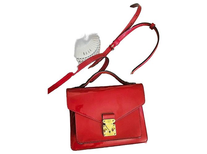 Louis Vuitton Monceau BB Vernis Handtasche Rot