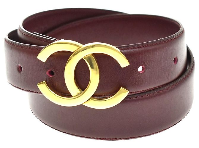 Chanel CC Logo Belt Leather Thin