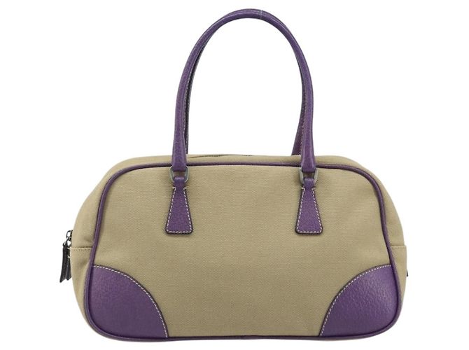 Prada Bowler Canvas with Leather Medium
