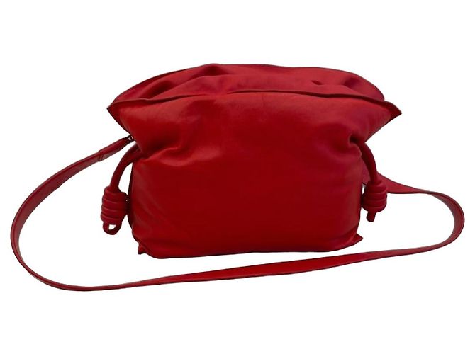 Loewe Flamenco Mini Borsa Secchiello Pelle Rossa