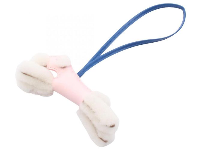Charm Hermès Buddy Bleu Rose Crème Cuir