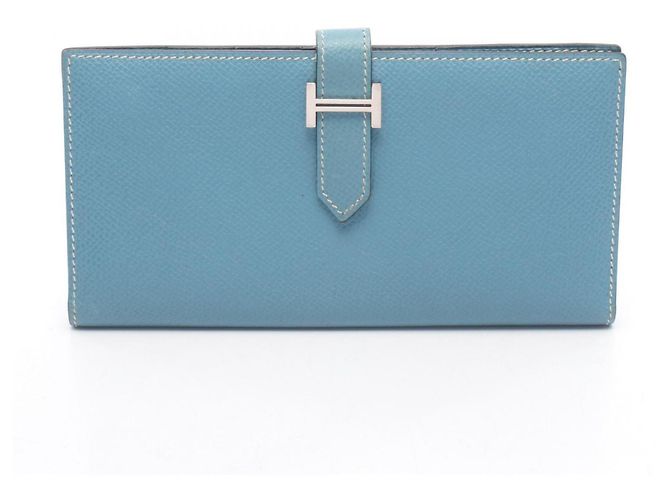 Hermès Hermes Bearn Classic Blue Jean Bi-fold Long Wallet