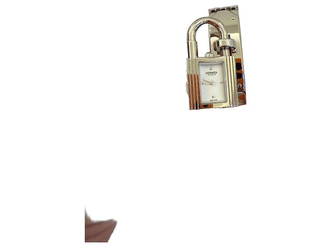 Relógio Hermès Kelly em Aço Prateado com Mostrador Branco