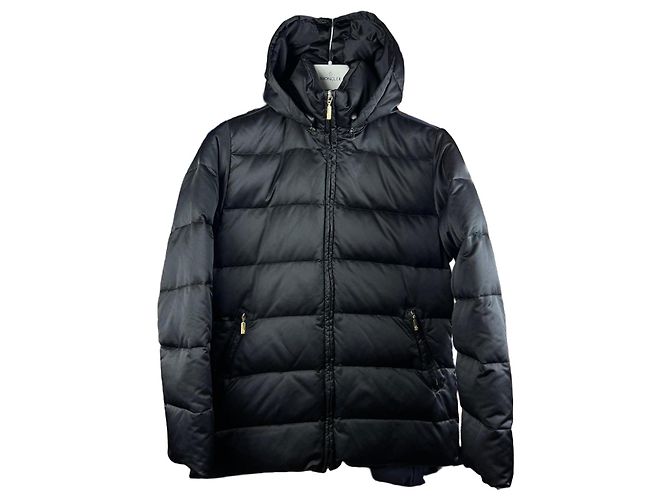 Giacca puffer con cappuccio Moncler nera da donna Taglia 2 / M