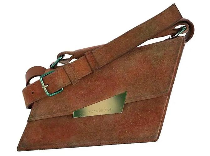 Acne Saco de ombro Distortion castanho