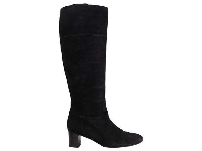 Hermès Nalla black suede boots