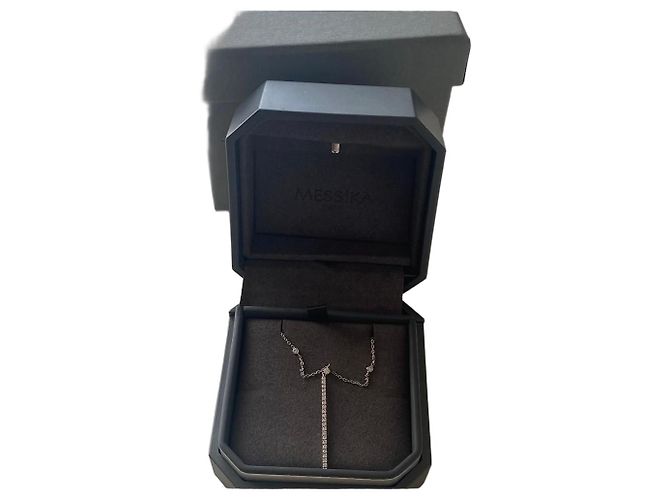 Collier Messika Gabsby Ligne Or Blanc et Diamants