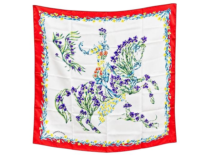 Hermès Lenço de seda "Le Cheval de Flore"