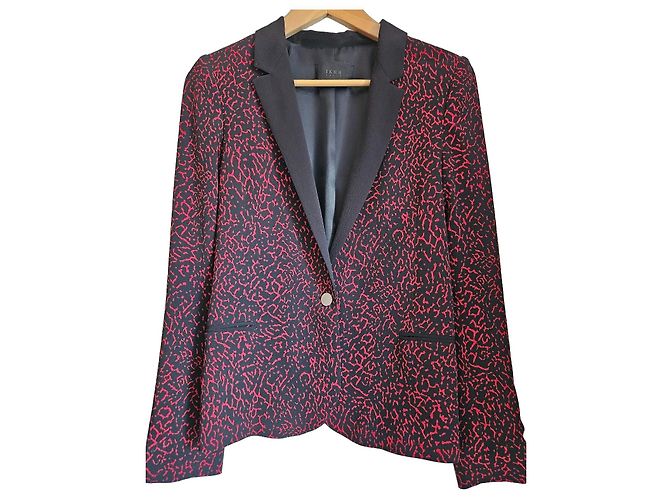 IKKS Printed Blazer Jacket Black and Red