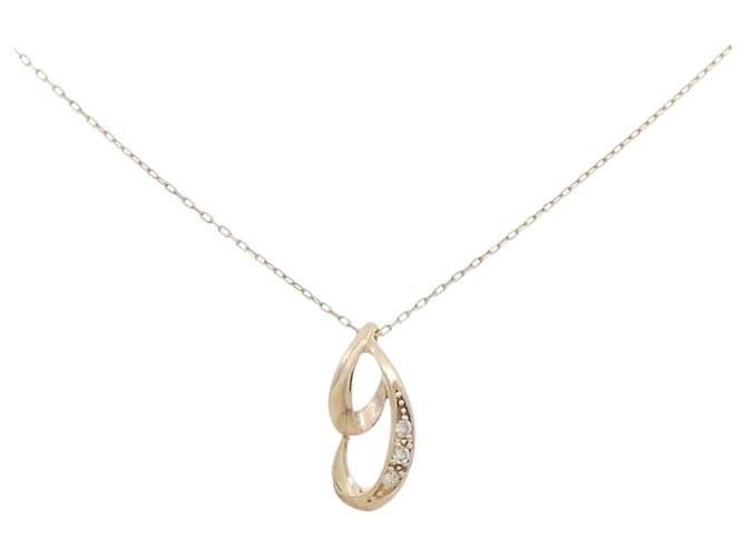 Autre Marque Collana in oro giallo K10 e diamanti