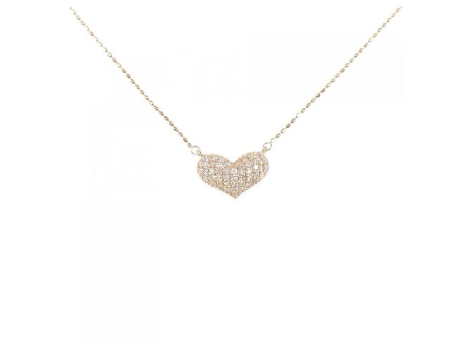 Autre Marque Colar de ouro rosa K14 e diamantes