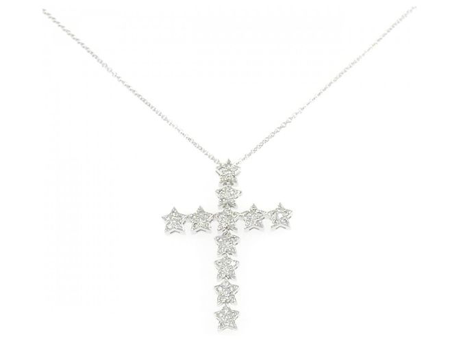 Autre Marque Collar Au750 Cross Star Diamond