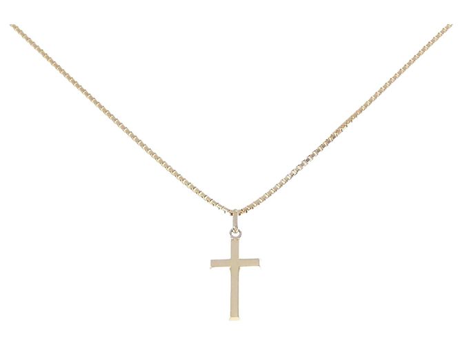 Autre Marque Collana Croce Au750