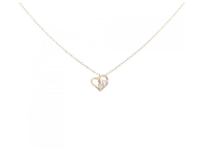 Autre Marque K10 Pink Gold Diamond Halskette