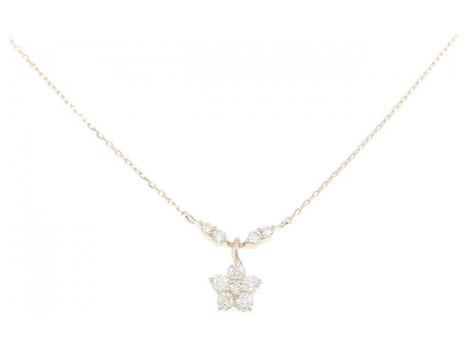Autre Marque Colar Au750 Flor e Diamantes