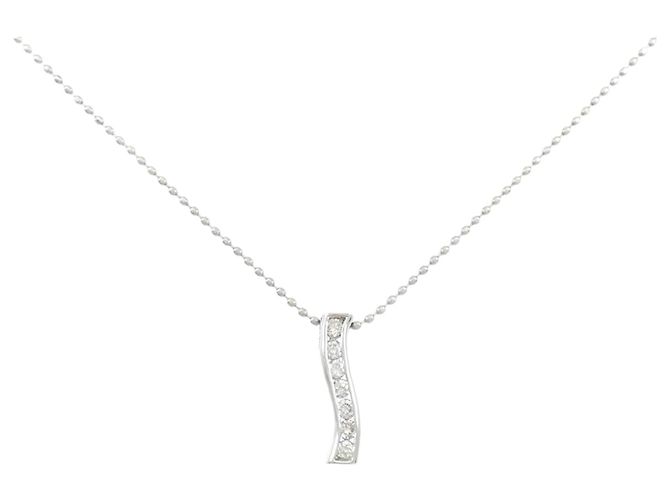Autre Marque Platin-Diamant-Halskette