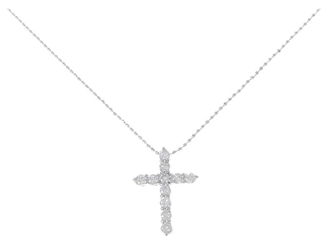Autre Marque Colar de Ouro Branco Au750 e Diamantes