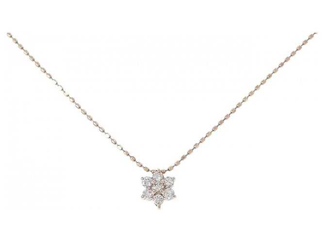 Autre Marque K10 Pink Gold Diamond Halskette