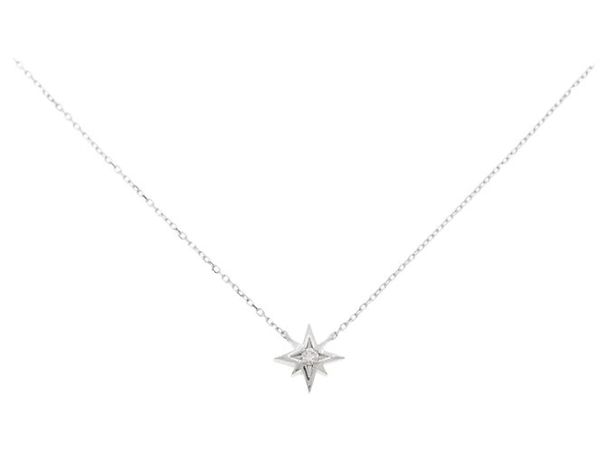 Autre Marque Colar de ouro branco K10 e diamantes
