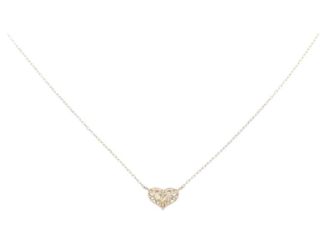Autre Marque Collar de oro amarillo K10 con topacio azul y diamantes
