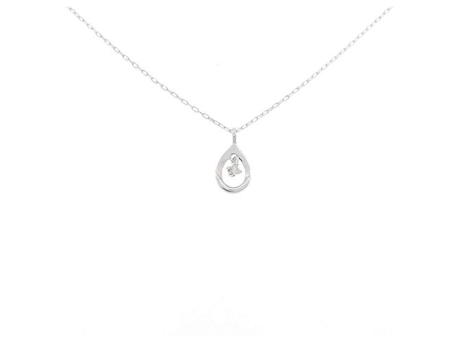 Autre Marque Collar de oro blanco K10 y diamantes