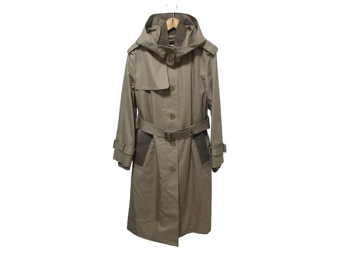 COACH C6013 Trench Coat com Capuz e Forro de Shearling