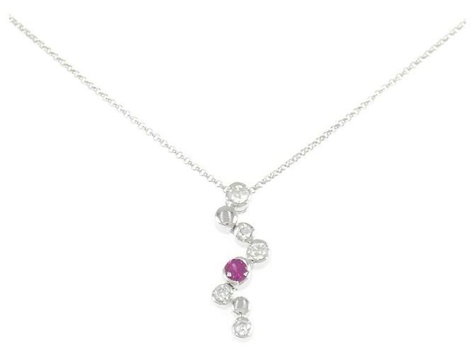 Autre Marque Collana Au750 Rubini e Diamanti