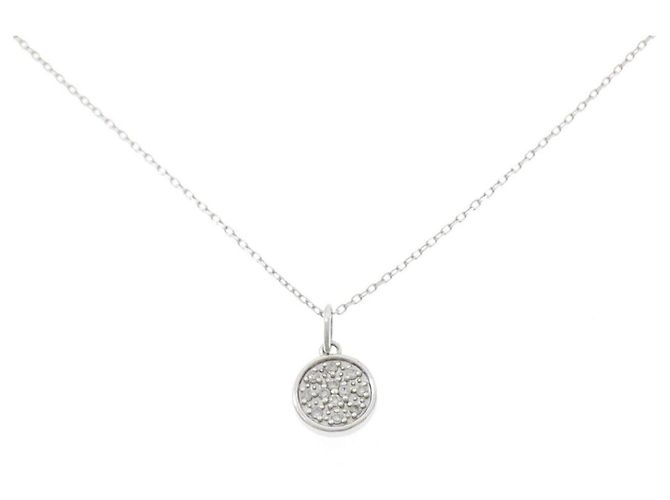 Autre Marque Collana in oro bianco K10 e diamanti