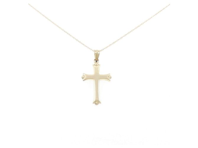 Autre Marque Collana Croce in Oro Giallo 14K e Oro Bianco