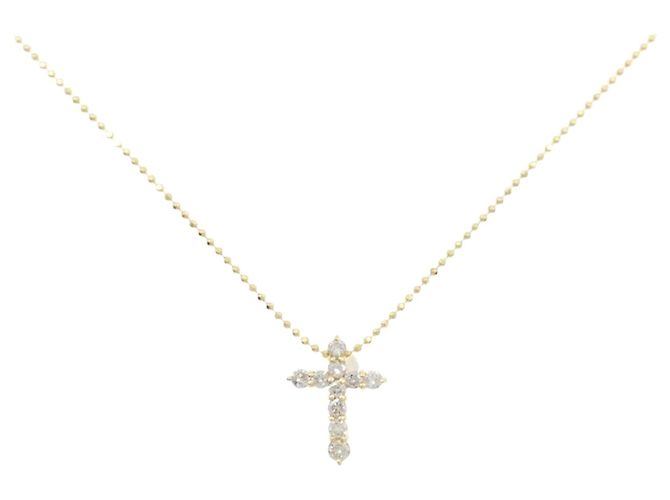 Autre Marque Collana a Croce con Diamanti Au750