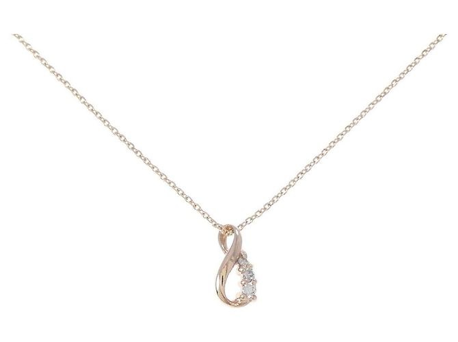 Autre Marque Colar de ouro rosa K10 e diamantes