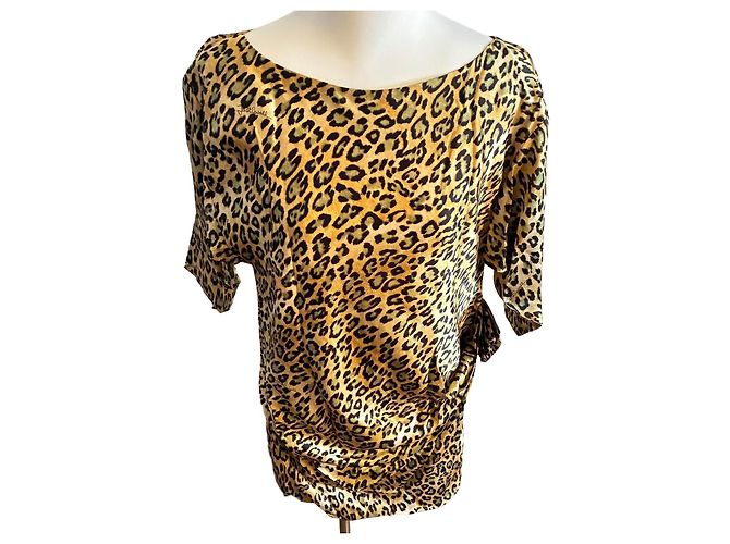 Just Cavalli Vestido de Seda Roberto Cavalli Estampado Leopardo