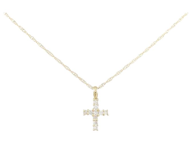 Autre Marque Collana Croce Diamanti Au750