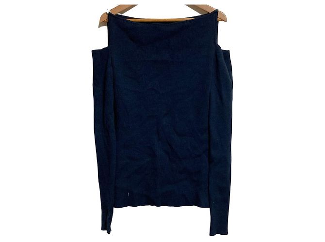 Autre Marque ADEAM FOXEY Strickpullover mit freien Schultern und Perlendetails