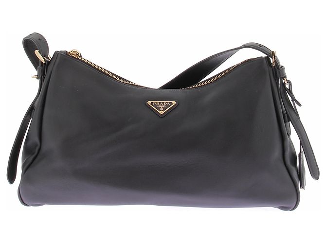 Sac Aimée Prada noir en cuir