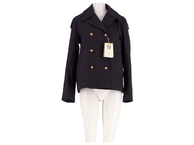 Saint James Navy Blue Double Breasted Short Jacket