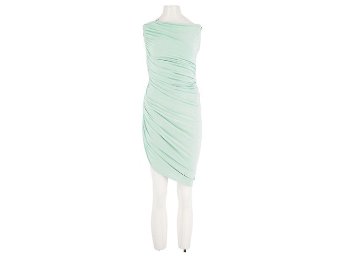 Norma Kamali Graues Karo Midikleid
