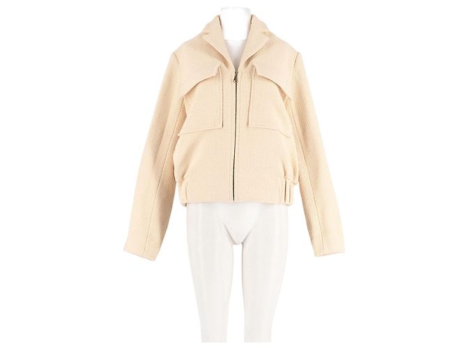 Autre Marque Weiße Wolljacke