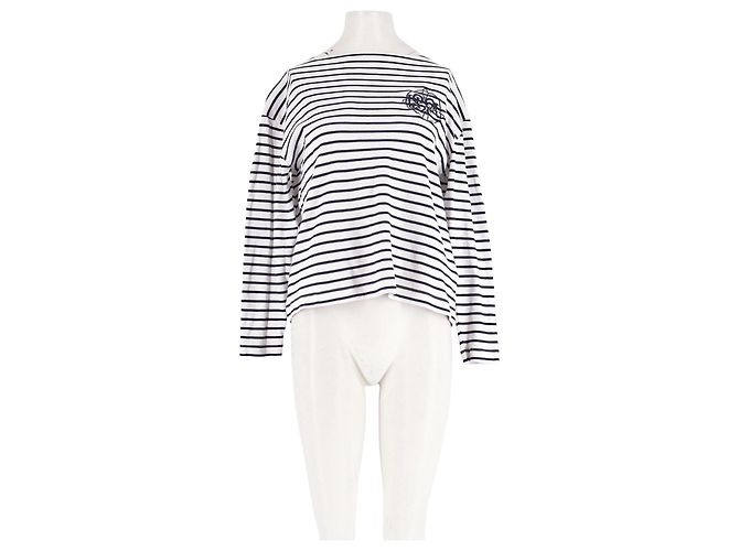 Polo Ralph Lauren Weißer Baumwollpullover mit Streifen