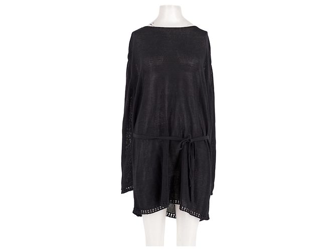 Autre Marque DISSH Schwarzes Baumwollkleid mit Gürtel