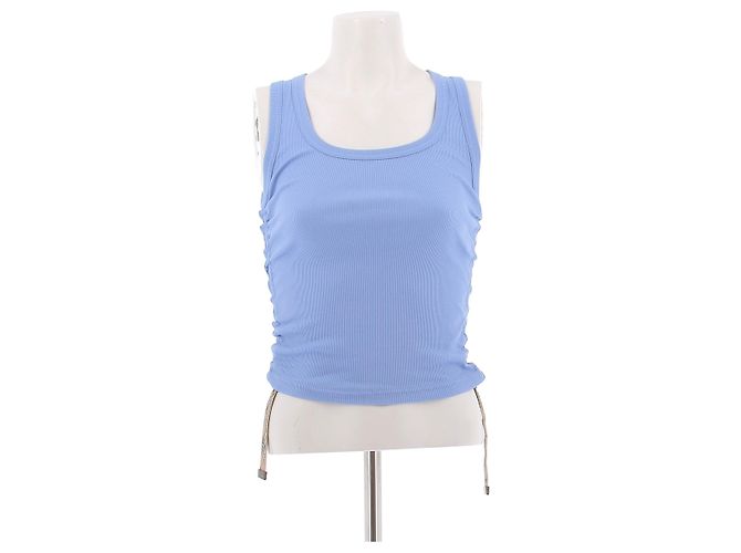 Top de algodón azul Burberry