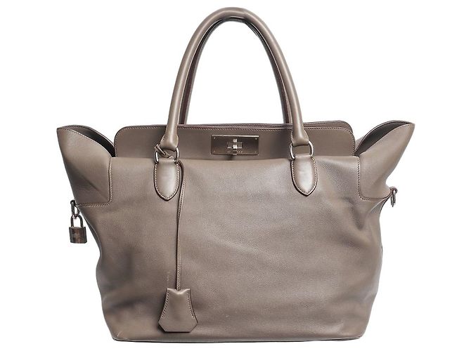 Hermès Sac tool box en cuir swift Gris Etain 2012