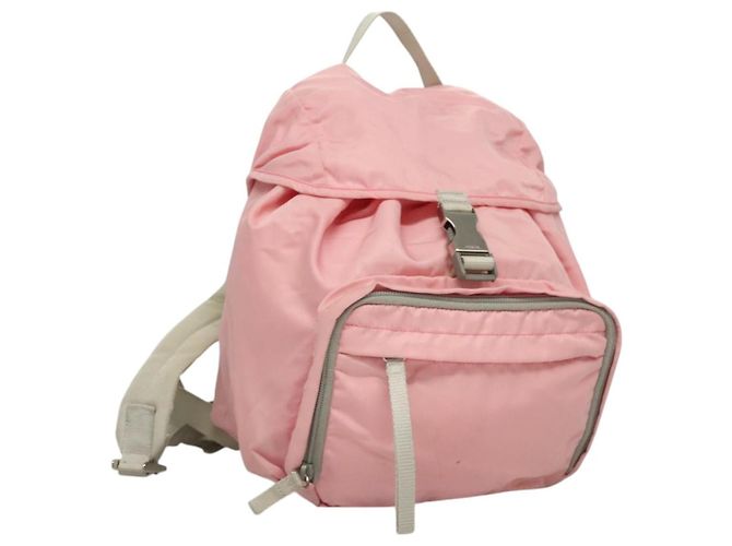 PRADA Backpack Nylon Pink Silver