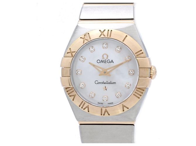 Relógio de pulso feminino OMEGA Constellation Brushed 12P Diamond