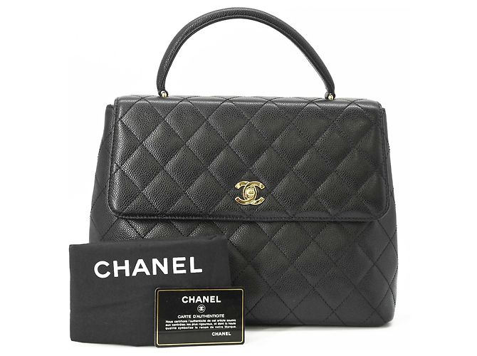 Borsa CHANEL Coco nera in pelle caviar