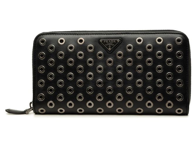 Cartera larga Prada de piel negra